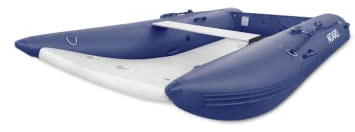 NOARD Schlauchboot | 300-430cm Länge | Blau/Grau | Aufblasbarer Boden für optimale Stabilität | Leicht & Einfach zu transportieren | Ideal für 2-7 Personen | Komplettset inkl. Zubehör