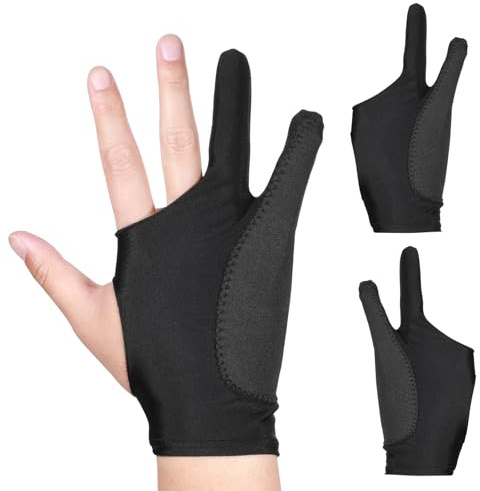 Giantree 2pcs Zeichenhandschuh,Künstler Zeichenhandschuh für Zeichentablett | Drawing Glove Zeichnen Künstler Handschuh für Grafiktablett Tablet Handschuhe für Rechts Links Digitale (M)