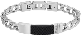Fossil Armband Für Männer, Länge: 205mm, Breite: 42mm, Höhe: 9mm Silbernes Edelstahlarmband, JF04411040