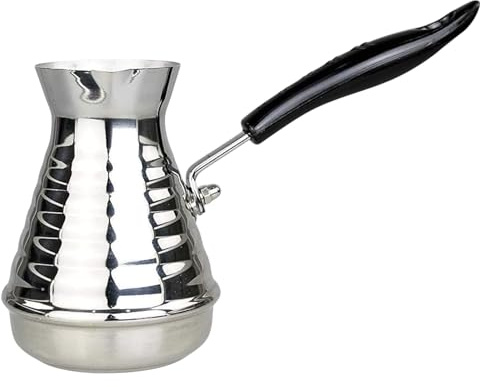 GMMH Türkischer Kaffeekocher Mokkakanne (350 ml), Espressokocher Cezve Dzhesva, Kaffee Mokka Briki Kaffeekanne aus 1 mm dickem Edelstahl