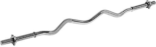 MOVIT® Profi SZ Curlstange, 30mm STANDARDNORM, Auswahl: 120cm (7kg) o. 130cm (8kg), Verchromt/Schwarz, Sternverschluss/Federverschluss, Hantel Curl Stange Hantelstange