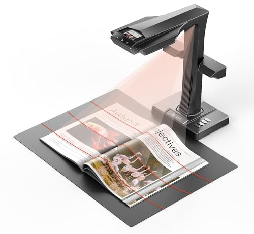 CZUR ET18 Pro A3 Buchscanner 18MP Scanner mit OCR, für Bibliotheken Archive | Dokumentenscanner und Visualizer, Book Scanner mit Auto-Seiten-Glättung, Schnell-Scan für Office Library, für Win und Mac