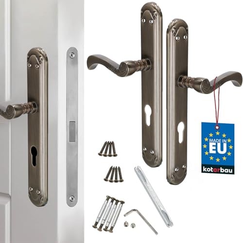 KOTARBAU Türdrücker 72 mm PZ Türgriff Türbeschlag Türklinke Drückergarnitur Langschild Türdrückergarnitur Innentür Außentür Handgriff Torbeschlag