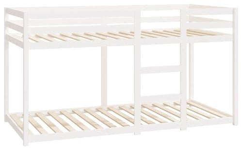 vidaXL Etagenbett Weiß 90x200 cm Massivholz Kiefer