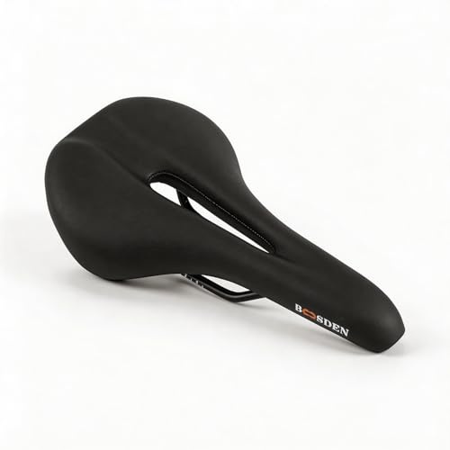 BOOSDEN Fahrradsattel, Fahrradsattel Damen、Herren, Sattel, Fahrradsitz, Bequem Weich Memory Foam Ergonomisch Stoßdämpfend Atmungsaktiv,Ideal für Heimtrainer, BMX, MTB, Fahrräder, Schwarz