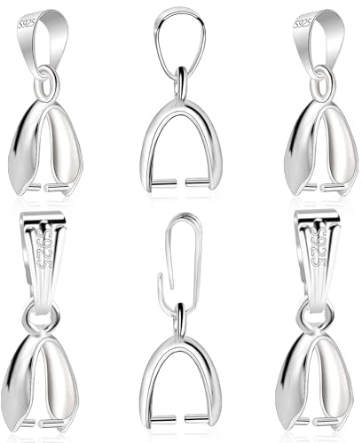 ALEXCRAFT 6/8 Stück Gleit Halsketten Anhängeröse Verschluss Anhänger Clips | Halsketten Anhänger Ösen Clips Kettenverschluss Anhängeröse Collierschlaufen Charm Verschluss Verbind Schmuckherstellung Set