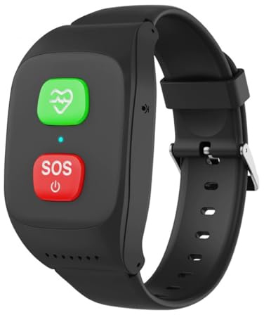 Weyot Notrufuhren Für Senioren Mit Sturzerkennung -SOS Funktion, GPS,4G-Anrufe Wasserdicht Fitness Tracker Uhr,für Ältere Menschen, Patienten Oder Hinderlichen,Black