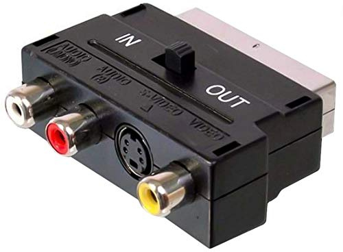 PremiumCord Adapter Scart-3x Cinch + S-Video mit in/Out-Schalter