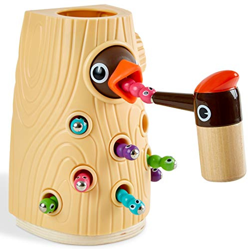 TOP BRIGHT Magnetisches Spielzeug für Kinder, Wurm Fangen Spiel ab 2 Jahre | Kinder Spiel Montessori Lernspielzeug ab 2 3 4 Jahren Jungen und Mädchen Geschenke