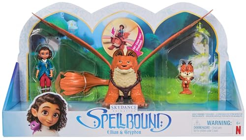 Spellbound, Spielfiguren-Set, Ellian Figur, 9 cm, Deluxe-Figuren Gryphon & Greifbaby zum Sammeln, aus dem NETFLIX-Film, Spielzeug für Kinder ab 6 Jahren