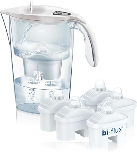 LAICA J996 Stream Line Wasserfilterkaraffe in unterschiedlichen Farben, mit 7 Bi-Flux-Filtern, 2,3 L gesamt mit 1,2 L gefiltertem Wasser