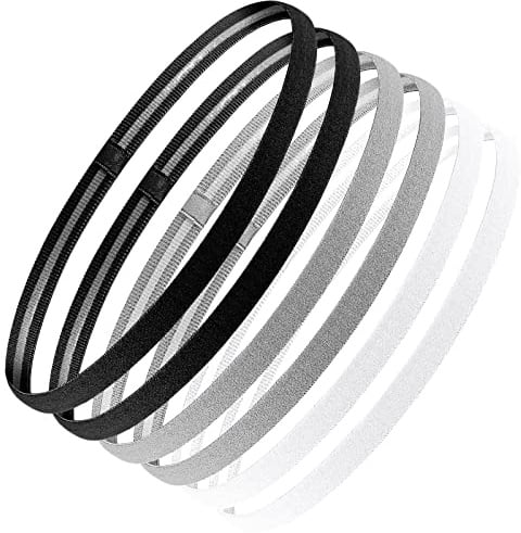 6 Stück Haarband Herren, Elastische Haarband Jungs Haarband Sport Haarband Jungen rutschfeste Haarband Männer Damen Dünn für Yoga Fußball Joggen