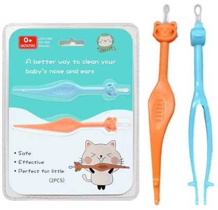 2 Packungen Nasenreiniger Baby, Sanftes Sicheres Baby Nasenpinzette Ohrenschmalz, Besonders Schonend und Sanft zur Babynase Wirksamer als Nasensauger
