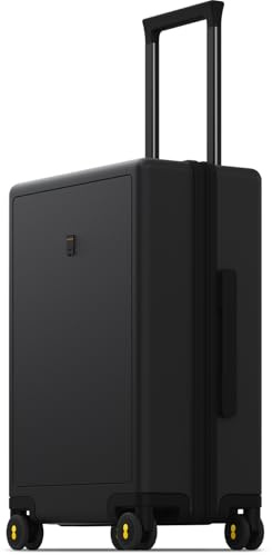 LEVEL8 Koffer Trolley Handgepäck mit TSA,8 Spinner Rollen,100% PC Rollkoffer Reisekoffer Hartschalen,Micro-Diamond Textured Design Reise Business (54.5cm, 40L,Schwarz)