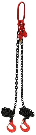 ROGONPDK 2m Forstkette 2 Strang Hebekette Legierter Stahl Krankette Kettengehänge Anschlagkette Krankette Schleppkette Rückekette Anschlagkette