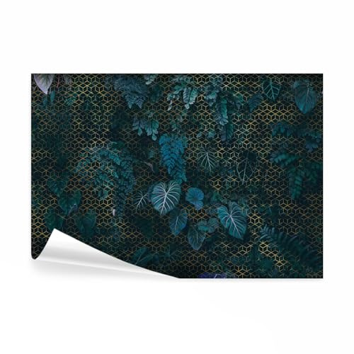 decomonkey Fototapete Geometrisch Abstrakt, 400x280 cm, Moderne Pflanzen | Natur, Türkis, Vlies, Schlafzimmer, Wohnzimmer, Büro, Flur, Tapete, Fototapeten, Tapeten, Vliestapete, Wandtapete, Wand