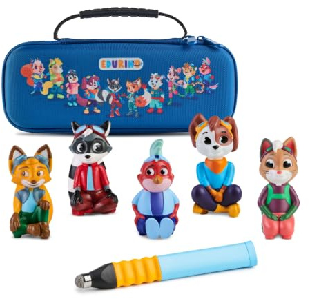 Edurino Bundle – 5 Lernspiele Kinder ab 4 J. – mit App, Stift & Mäppchen | Spielerisch digital lernen, 5 Lernspiele, Lesen, Schreiben, Rechnen, Logik, Kreativität, Englisch, 4-8 Jahre, Mäppchen, Stift