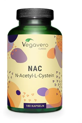 Vegavero NAC 600 mg hochdosiert - 180 vegane NAC Kapseln für 6 Monate - N-Acetyl-L-Cystein aus Fermentation - 100% reine Aminosäure ohne Zusatzstoffe - laborgeprüft.