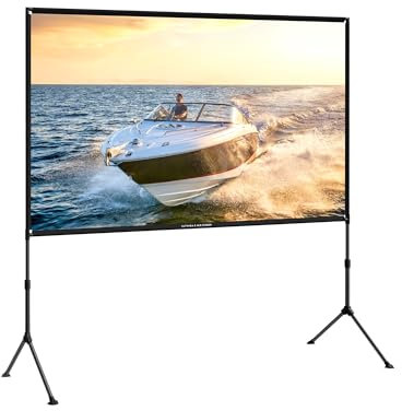 ULTIMEA E-ALR Projektionsleinwand mit Ständer, 80% ALR Projektionsleinwand, 2.0 Gain-Wert für den Einsatz bei Tageslicht im Freien und im Heimkino, 100 Zoll tragbare Silberleinwand, 4K HD