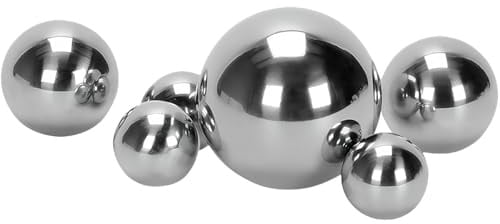 LAINIKE 6 Stück Dekokugel Schwimmkugeln Edelstahl Dekokugel Silber Schwimmkugeln Teichkugeln Schwimmkugel für Teich Miniteich Zierbrunnen Metallkugel Garten Deko Kugel (Silber)