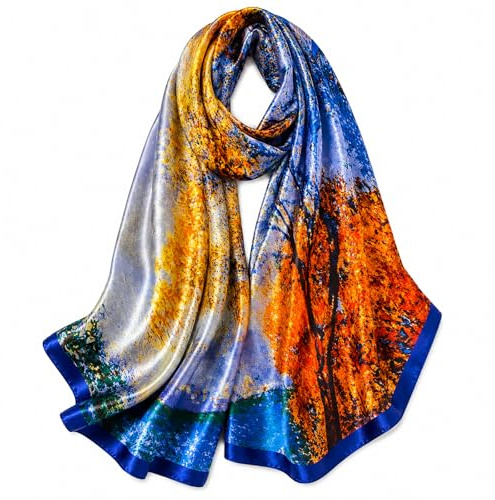 FAIRYGATE Schal Damen Seidentücher Satin Stola Bandana Seidentuch Schals Haartuch Vierecktuch Seide Tuch Seiden Nickituch Tücher Hals Kopftuch 180 x 90cm 18026