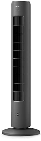 Philips Oszillierender Turmventilator 5000 Serie, 105 cm, Fernbedienung, Timer, 3 Geschwindigkeiten, 3 Modi, 40W, leistungsstarker leiser Luftstrom, geeignet als Aroma-Diffuser, grau (CX5535/11)