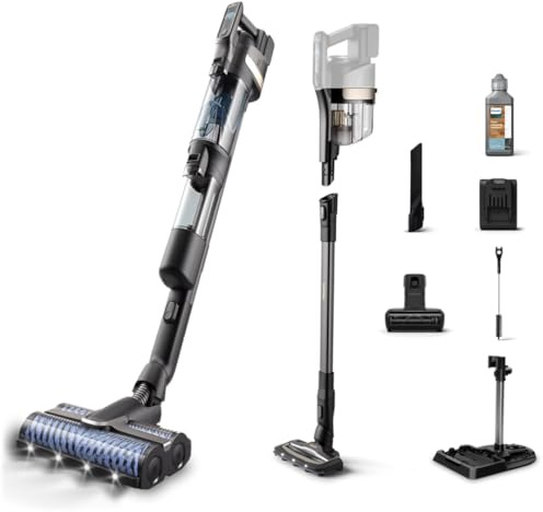 PHILIPS AquaTrio Nass-Trockensauger 9000 Serie, Schwarz, 45 Min. Laufzeit | Auto-Selbstreinigung, 3in1 Staubsaugen und Nasswischen, 3 Reinigungsmodi, bis zu 185 m², saugt und wischt, 3-in-1 (XW9463/11)