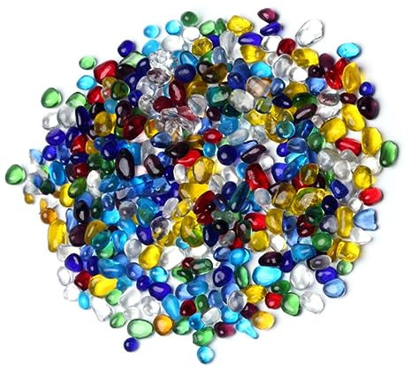 SOLUSTRE 500g Glaskies Bunt Glasierte Steine Dekorative Aquariumdekoration Kunststeine Für Aquarium Vase Blumentopf