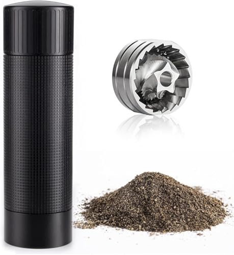 Luvan Professional Grade Pfeffermühle, Manuelle Hochleistungs Aluminium Pfeffermühle, Top-Gewürzmühle mit Edelstahlklinge und Einstellbarer Grobheit,Das perfekte Geschenk für Familie und Freunde