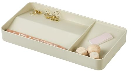 BLUE GINKGO Schreibtischablage – Organizer aus Korea für Notizen, Stifte, Bleistifte und Accessoires (Beidseitig, Beige)