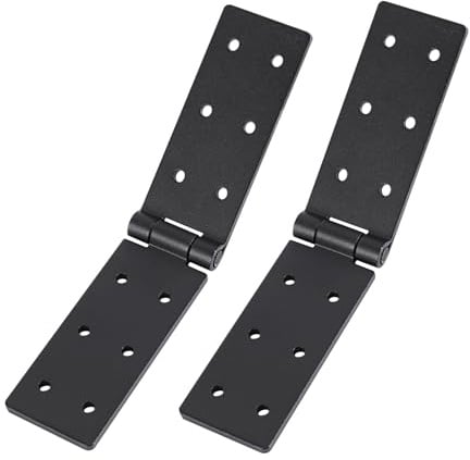 2 Stk Klappbar Scharniere Schwerlast, Türscharnier Kistenband, Klappscharnier, Schwarz Möbelband für Tischband Torband Gartentüren Schrankscharniere