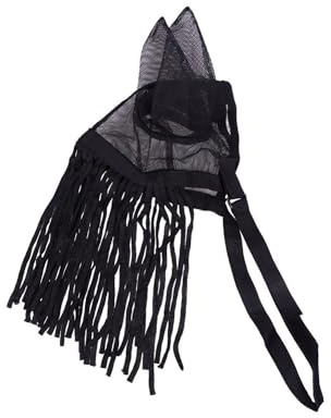 netproshop Fliegenfransen mit Feinmaschigen Ohren und Elastischem Verschluss Gr. Pony-XLFull, Groesse:Shetty, Farbe:Schwarz