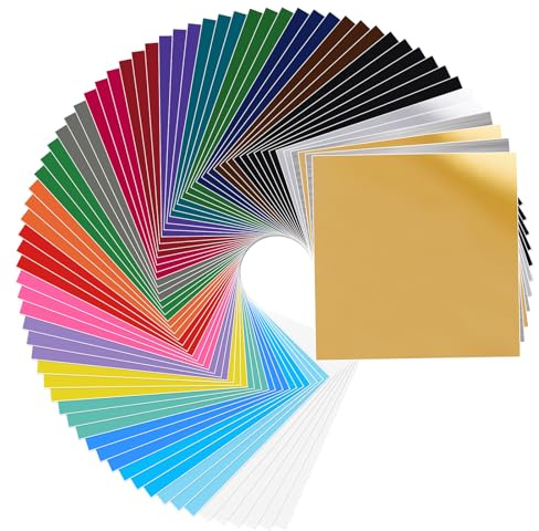 Vinylfolie Plotter, 72 PACK Permanentem Klebefolien, 30,5 x 30,5 cm iImagine Vinyl Selbstklebend Vinyl glänzend, matt und für Zeichen und Klebstoff Vinyl für Silhouette und Cameo Cutter