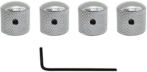 4 x Potiknopf Potiknöpfe Kontrolle Knopf Volumen Tone Knob für E-Gitarre Bass - Silber