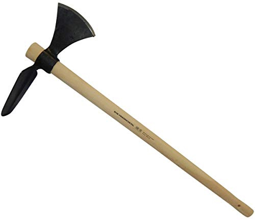 SHW-FIRE Wiedehopf Gartenhacke mit Ovalblatt geschmiedet und 105cm Stiel | Made in Germany| Für Garten & Forstarbeiten | Kombikopf | Ovalblatt & Beil | für harten Boden & Wurzelwerk | Schmiedequalität