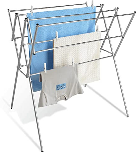 WENKO Teleskop-Wäschetrockner Edelstahl, rostfrei, von 54 bis 92cm ausziehbar, die Gesamttrockenlänge beträgt 7,78 m, standfeste Ausführung, aus rostfreiem Edelstahl