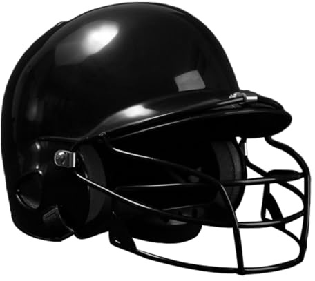 Baseball-Schlaghelm mit Gesichtsmaske, Sport-Softball-Helm, Schutzausrüstung, schwarz, 31 x 21 x 21 cm
