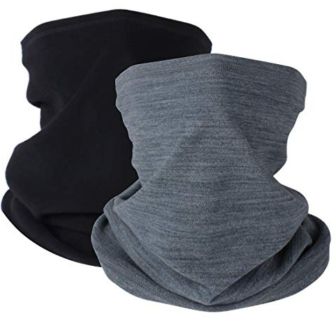 2 Stück Damen Herren Winter Loop Schal Weichem Fleece Halswärmer Winddicht Ski Maske Schlauchschal Warmer für Skifahren Laufen Radfahren