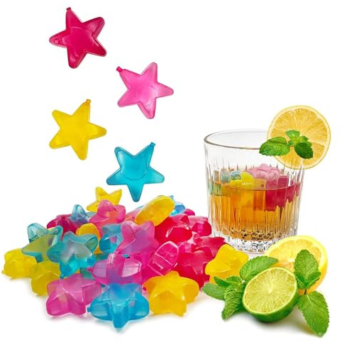 Eiswürfel Wiederverwendbar Dauereiswürfel Bunt Party-Eiswürfel Eiswürfel Kunststoff Dauereiswürfel Stern Zum Kühlen Von Getränken Whisky Dauereiswürfel Wiederverwendbar 20 Stück