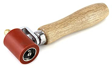 QWORK® Silikon Andrückrolle, Hochtemperaturbeständige Hartgummi Nahtroller Handdruck Roller Roofing PVC Schweißwerkzeug, 40mm, Rot