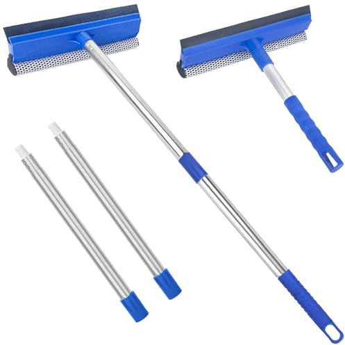Fensterputzer Set, 140 cm Langer Griff, Fensterabzieher für Auto-Windschutzscheibe, Fensterreiniger für Duschtür-Reinigung