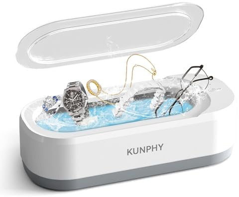 Ultraschallreinigungsgerät Brille, Ultraschallreiniger 350ml 46KHz, Ultraschallgerät Ultrasonic Cleaner für Brillen Schmuck Uhren Zahnschiene Zahnprothesen Kontaktlinsen Glasses Jewelry Aligner