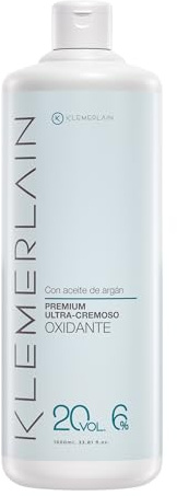 KLEMERLAIN Oxidationsmittel Creme 20 Vol 6 % | 1 L | Premium Entwickler mit Arganöl für Permanente Haarfärbung & Blondierung | Vegane Formel mit Osmosewasser | Professionell