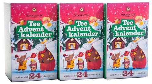 Sonnentor Bio Tee-Adventskalender, 3er Pack (3 x 37,5 g)
