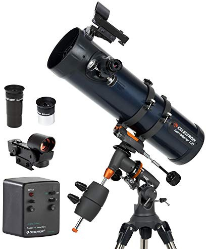 Celestron 31051 AstroMaster 130EQ Motor Drive Newtonian Reflector Telescope, Dark Blue
