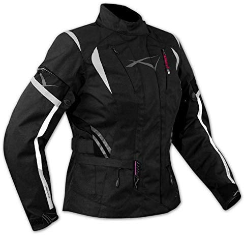 A-Pro Textiljacke Motorrad Damen Protektoren Thermofutter Wasserdicht Schwarz XL