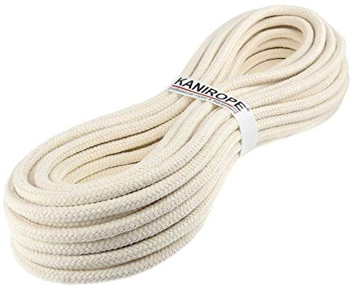 Kanirope® Baumwollseil COBRAID 10mm 50m Farbe Cremig Weiß 16-fach geflochten