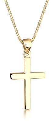 Elli Damen Halskette mit Kreuz Anhänger Basic Religion in 925 Sterling Silber 45 cm lang
