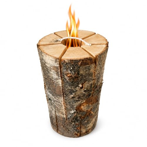 Baumfackel Schwedenfeuer 35 cm Feuerfackel für Outdoor Party Finnenfackel Holz Feuer Gartenfackel Partyfackel KM Firemaker