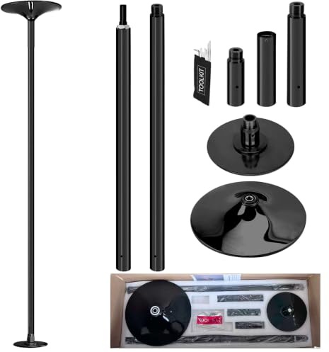 PRIOR FITNESS Sichere Pole Dance Stange 45mm, Tanzstange für Zuhause,Studio | Verstellbare Tanzstange (2,2-2,7m), 200 kg Belastbarkeit, Rotation/Statik, abnehmbar, ideal für Studio, Wohnung, Club Fitness